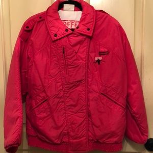 Bright pink warm jacket